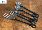Twist and Shout Stainless Steel Flatware Set Service for Persion Modern Silverware Utensils Set Kitchen Restaurant, Wedding, Party Dinnerware Accessories (2 Set)