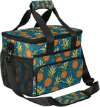 Leakproof Reusable Insulated Cooler Lunch Bag Summer Pineapple Pattern Picnic Lunch Box for Women Men Cooler Tote Office Work Camping Beach 24 Can 15L