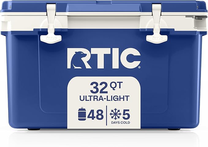 RTIC Ultra-Light 32 Quart Hard Cooler Insulated Portable Ice Chest Box for Drink, Beverage, Beach, Camping, Picnic, Fishing, Boat, Barbecue, 30% Lighter Than Rotomolded Coolers