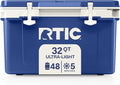 RTIC Ultra-Light 32 Quart Hard Cooler Insulated Portable Ice Chest Box for Drink, Beverage, Beach, Camping, Picnic, Fishing, Boat, Barbecue, 30% Lighter Than Rotomolded Coolers