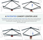 EAGLE PEAK 13x13 Straight Leg Pop Up Canopy Tent Instant Outdoor Canopy Easy Single Person Set up Folding Shelter w/Auto Extending Eaves 169 Square Feet of Shade (Blue)