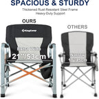 KingCamp XXL Oversized Directors Chair with Side Table, Folding Camping Chairs Heavy Duty 600lbs with Cooler Bag, Portable Camp Chair with Wide Seat for Hiking Fishing Lawn Outdoor and Sports