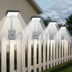 Clip On Solar Motion Lights Outdoor, Motion Sensor Outdoor Lights with 92 LEDs, 360°Rotatable Adjustable Solar Fence Lights (600 LM,6000 K), Waterproof Security Light for Deck,Gutter,Camping (4 Pack)