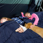AGEMORE Cotton Flannel Double Sleeping Bag for Camping, Backpacking Or Hiking. Queen Size 2 Person Waterproof Sleeping Bag for Adults Or Teens. Lightweight with Compression Sack