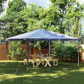 Large Party Tent Blue Polyethylene with Iron Frame, Sturdy Outdoor Shelter for Gatherings, 157.5 x 157.5 Inches, Easy Assembly, Weather-Resistant Fabric, Spacious Canopy