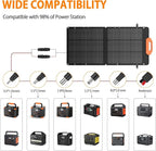 GRECELL 100W Solar Panel, 21.5V Portable Foldable Solar Panel 24% High Efficiency with Fast Charger and Adjustable Kickstand for Power Station, Solar Cell Charger for Outdoor Camping RV Van Travel
