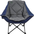 Northroad Oversized Foldable Camping Chair, Outdoor Padded Lawn Chair w/Cup Holder,Carry Bag for Beach, Hiking, and Picnics,Heavy-Duty 300-lbs Capacity, Blue