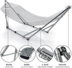 Tranquillo Adjustable Hammock Stand, Collapsible Camping Hammock and Stand, 650 lbs Capacity Deluxe Double Hammock Stand for 2 Persons, Portable Everywhere Easy Assembly Non-Slip and Noise-Free, Black