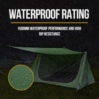 OneTigris Backwoods Bungalow Bushcraft Shelter 2.0, Ultralight Backpacking Tent with with Porch for Camping Hiking Backpacking Motorcycle Kayak Bushcrafters