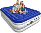 Queen Air Mattress with Built in Pump Luxurious Comfort 16" Raised Inflatable Mattress Queen Airbed Blow Up Mattress for Home Guests 80"*60"*16" Air Bed 3 Mins Fast Inflate/Deflate 660 lbs Max