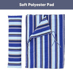 SUNCREAT Portable Hammock Pad with Soft Pillow, Two-Layer Soft Polyester Pad, Blue Stripes