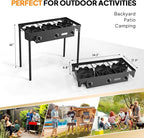 ROVSUN 3 Burner Propane Gas Stove, 225,000 BTU High Pressure Outdoor Camping Burner with CSA Listed Regulator, Picnic Cooker Perfect for Home Brewing Maple Syrup Patio Turkey Frying Canning