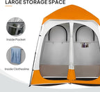 VINGLI 2 Room Shower Tent, 7.5 FT Instant Pop Up Shelter with Carrying Bag, Privacy Changing Room Tent,Perfect for Portable Toilet, Camping, Dressing, Outdoor Indoor, Easy Set Up