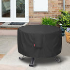 SheeChung Fire Pit Cover Round 32"Dx16"H,Fits 28",30",32" Fire Pit,Waterproof Heavy Duty 600D Polyester Fire Bowl Cover,Outdoor Gas Table firepit Cover Weather Resistant