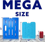 Kona Mega Ice Packs Cooler XXL Size - Long Lasting Reusable Freezer Packs - Alternative to Dry Ice Packs for Cooler Ice Packs - Perfect for Delivery, Catering, Camping, and Travel