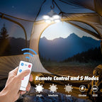 USB Solar Camping Light with Remote Control - Folding Rechargeable Lantern, 360°Lighting Waterproof Hanging Tent Lights Outdoor Light for Camping, Hiking, Outage, Emergency, Hurricane (169 LEDs)