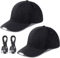 Syhood 2 Pieces LED Baseball Caps Flashlight Hats Hands Free Baseball Caps with Light Built in 5 Battery Powered Headlamp LED Hats Light for Men Fishing Jogging Camping Hand Work