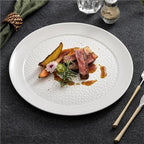 Camping Plates Ceramic Large Plate Vegetable Household Western Steak Flat Hotel Tableware Plates Decorative Plate(11 inches)