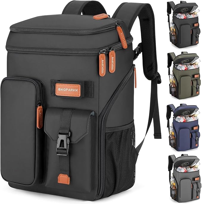 Insulated Cooler Backpack,33/45 Cans Multifunctional Double Deck Leakproof Cooler Bag with Sternum Strap,Large Capacity Lightweight Travel Camping Beach Backpack