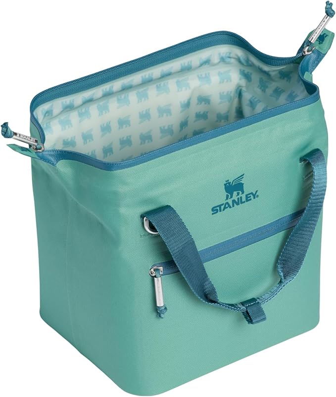 Stanley All Day Julienne Mini Soft Cooler Bag and Lunch Box 7.4 Quarts | 10 Can Cooler with Handles and Strap | Stays Cold for Hours | Insulated Travel Bag with Zipper | BPA-Free | Spring Green