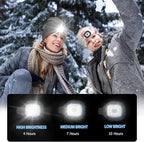 LED Beanie Hat with Light, Headlamp Beanie Cap Unisex Winter Warm Knit Night Light Hat, Knit Beanie Gifts for Men Women Kid