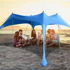 Beach Canopy Tent with UPF50+ Protection Sun shelter Umbrella Portable Camping Tents 12X12FT Include Beach Blanket Phone Case with Sandbags Poles Anti-Wind Ropes for Beach Camping Backyard Picnics