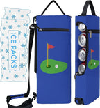 Golf Cooler Bag Plus Ice Pack Soft Sided Insulated Cooler Bag- Holds 6 Pack of Cans or 2 Wine Bottles - Grey Camo Golf Beer Sleeve Black Fits Discreetly in Golf Bags