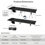 Camping Cot for Adults, Height Adjustable Sleeping Cot, Supports 300 lbs, Lightweight Compact Foldable for Backpacking, Hiking, Travel, Beach, Truck & Office Nap | Flyernature