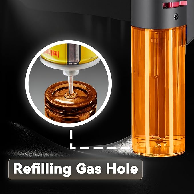 5 Pack Torch Lighters Butane Refillable Torch Lighter Jet Flame Multi Utility Lighter Mini Blow Torch Butane Gas Torch for Candle Grill BBQ Camping (Without Fuel)
