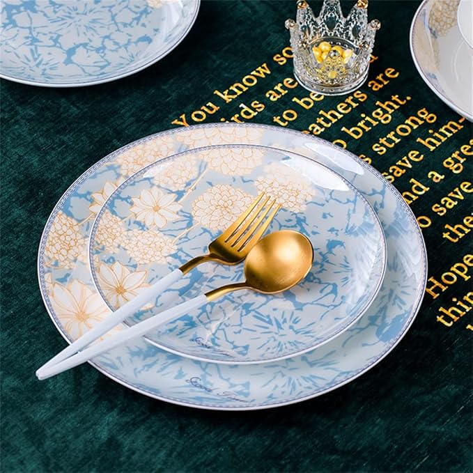 Tableware Set,60 Piece Bone China Tableware Sets Food Bowl Sushi Dishes Ramen Plates Dinner Set Utensils for Accessories