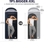 XXL Winter Sleeping Bags for Adults Cold Weather,Camping Sleeping Bag for Kids with Compression Sack,4 Season Camping Essentials Gear for Hiking,Traveling,Outdoor,Backpacking,Climbing