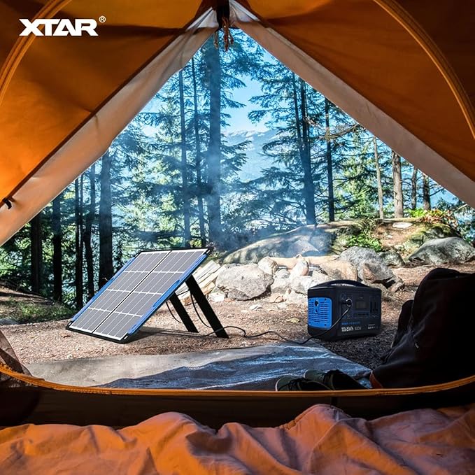 XTAR SP100 100W Portable Solar Panel with Adjustable Kickstand, Foldable Solar Power Backup for Outdoor Camping Van RV