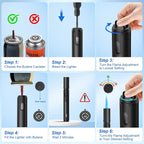 Torch Lighters 6 Inch Refillable Jet Flame Butane Lighters with Visible Fuel Window, Portable Long Lighter for Candle Grill Fireplace Camping BBQ. 2 Pack (Not Prefilled)