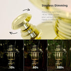 Large 18” Metal RetroLED Camping Lantern, 6500mAh Rechargeable Battery Last 17-500 Hours Camping Lamp, Classic Dimmable Hanging Lantern, Vintage Camping Light for Courtyard Outdoor Decoration