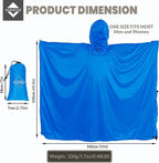 onewind Hooded Rain Poncho, Silnylon Rain Coat Versatile Survival Shelter Waterproof Breathable Lightweight Poncho