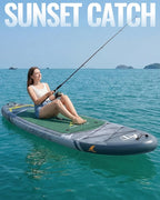 10'6''x33''Inflatable Stand Up Paddle Board, 400lbs Extra Wide Blow Up Paddle Board with Kayak Seat, Premium SUP Accessories Kit & Backpack, Non-Slip Stable Deck Boat for Yoga Fishing Surf