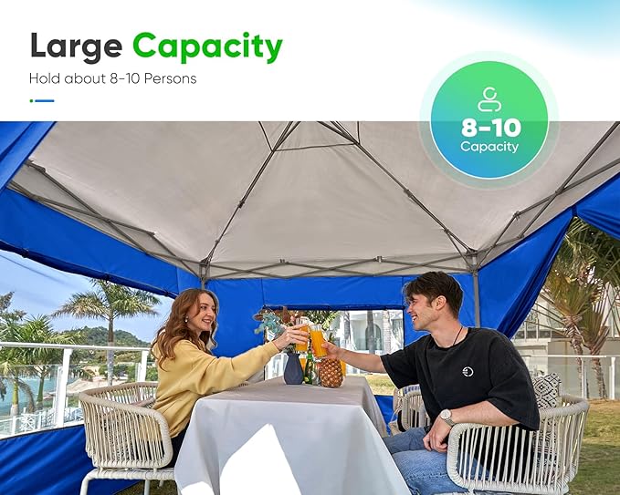 Quictent Privacy 8x8 Pop up Canopy Tent with Sidewalls and Roll-up Ventilated Windows, One Person Easy Setup, Outdoor Commercial Gazebo Shelter Enclosed Waterproof, Bonus 4 Sandbags