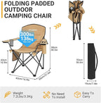 KingCamp Heavy Duty Oversized Comfy Folding Outdoor Portable Lawn Adults Bag Chair with Cooler for Outside Camp, Sports, Picnic, Stadium…