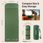 OGERY Self-Inflating Sleeping Pad with Built-in Foot Pump, 3" Memory Foam Camping Mattress for Side Sleepers, Quiet & Insulated Sleeping Mat Camping Essential Gear for Car Tent Camping