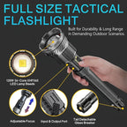 Rechargeable Flashlight 15,000 High Lumens, 120W XHP360 LED Super Bright Tactical Zoomable Flashlights with USB Output, Large Capacity Powered Waterproof Flash Light for Emergencies, Camping, Hunting