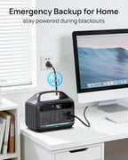Portable Power Station 500W (Surge 1000W), 299Wh LiFePO4 Power Bank with AC Outlet, 1.2hrs Fast Charging, Solar Generator with 8 Output Ports for Camping, RV Travel, CPAP, Emergency