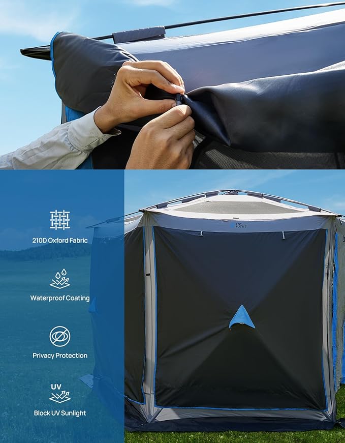 JOYTUTUS Dual-Use Pop up SUV Tent for Camping, 11x11 Ft Outdoor Gazebo Screen, SUV Tailgate Tent for Family Vehicle Camping, Canopy Shelter Portable Carry Bag