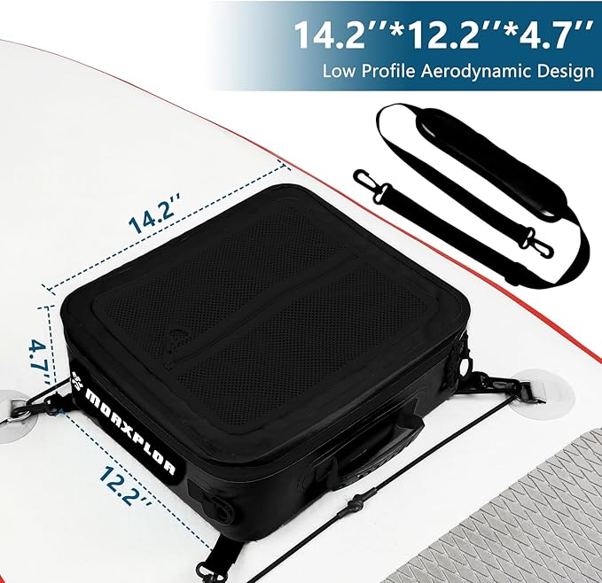Waterproof PVC Paddleboard Cooler Deck Bag - 12 Can Soft Insulated Cooler for Paddleboarding, Camping, Kayaking