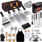 139PCS Griddle Accessories for Blackstone, Perfect Flat Top Grill Accessories for Camp Chef, Griddle Spatula Set with Metal Spatula, Enlarged Spatulas, Basting Cover for Outdoor Barbecue