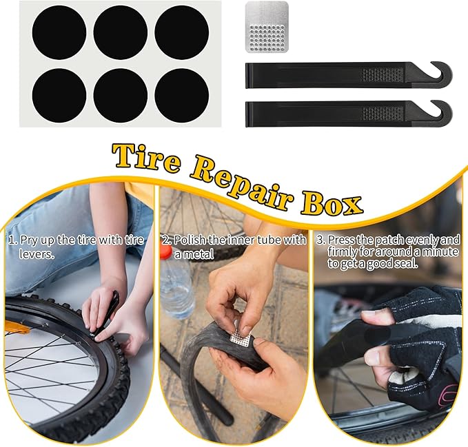 Bike Repair Kit, Bicycle Repair Bag With Tire Pump, Bike Tool Kit for Camping Travel, 16-in-1 Bike Multitool, Bicycle Tire Repair Kit, 4mm and 5mm Allen Wrenches, Used for Mountain Bike and Road Bike