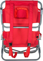 Ostrich Portable On-Your-Back Outdoor Camping Recliner w/5 Positions & Deluxe 3-in-1 Padded Sports Chair w/5 Positions and Footrest, Red