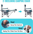 #WEJOY 2-in-1 Reclining Camping Chair with Footrest for Adults Folding Lounge Chair with Adjustable Backrest Lightweight Camping Chairs Heavy Duty Camp Chairs for Outdoor