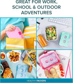 Healthy Packers Reusable Ice Packs for Lunch Boxes - Long Lasting Slim Freezer Packs, Thin Non-Toxic BPA-Free Hard Gel Ice Blocks for Coolers, Kids & Adults Lunch Bags, Travel, Camping, Food Storage