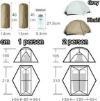 Naturehike Mongar UL Tent [2025 Upgrade] - 1-2 Person Ultralight 3 Season Camping Tent, Waterproof One Person Two Person Backpacking Tent for Hiking, Cycling, Easy Setup