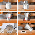 9 Cup Aluminum Espresso Stovetop Moka Pot Express Coffee Maker Percolator Italian Classic Mocha Coffee Machine for Italian and Cuban Cafe Brewing for Home & Camping 450ml 15oz
